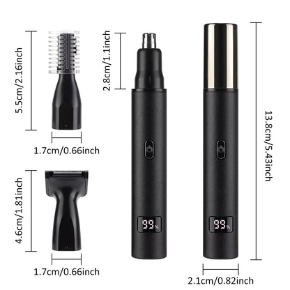 3-in-1 Electric Nose & Facial Hair Trimmer with Digital Display