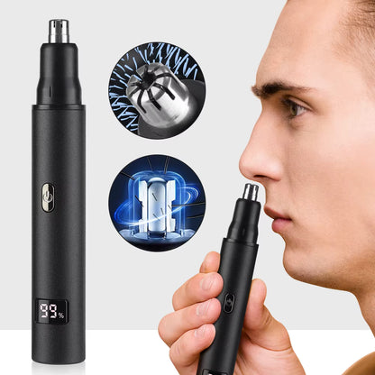 3-in-1 Electric Nose & Facial Hair Trimmer with Digital Display