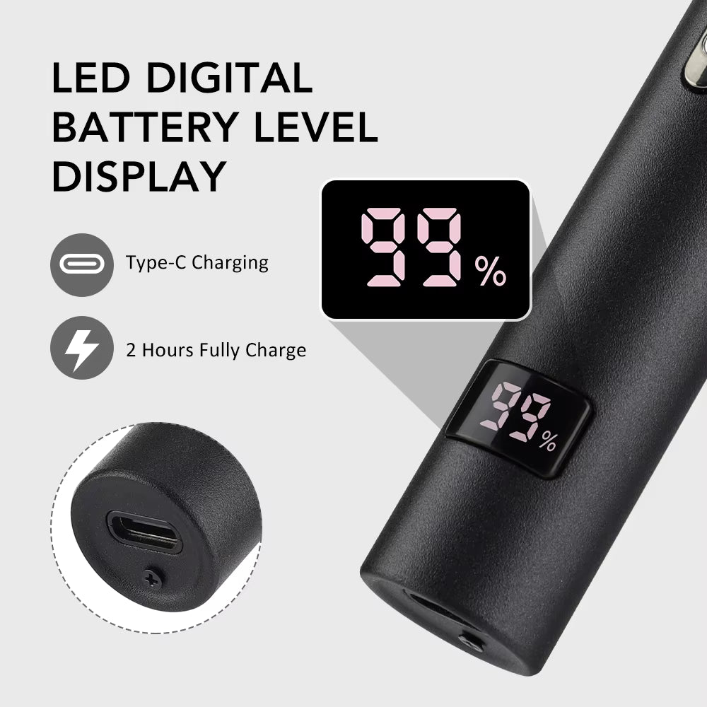 3-in-1 Electric Nose & Facial Hair Trimmer with Digital Display