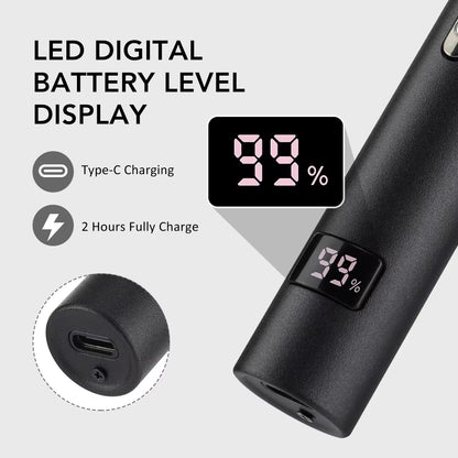 3-in-1 Electric Nose & Facial Hair Trimmer with Digital Display